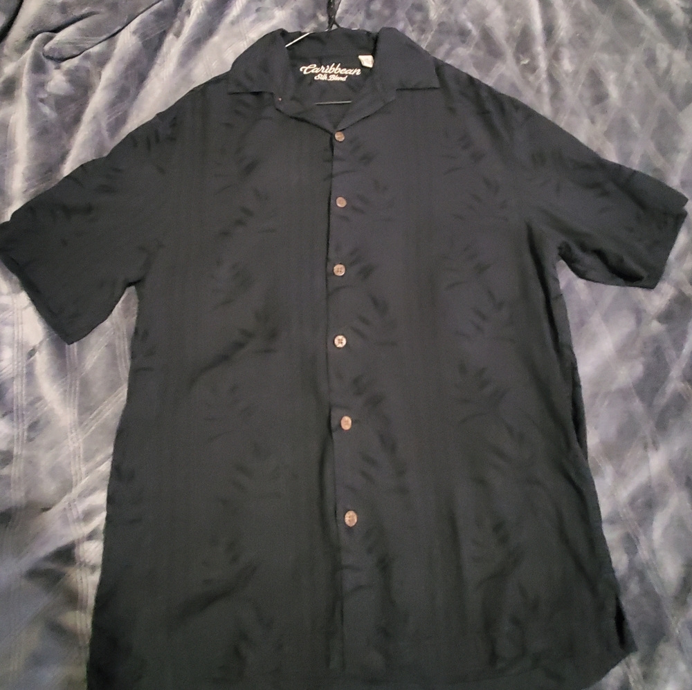 Caribbean Men's Black Silk Blend Shirt